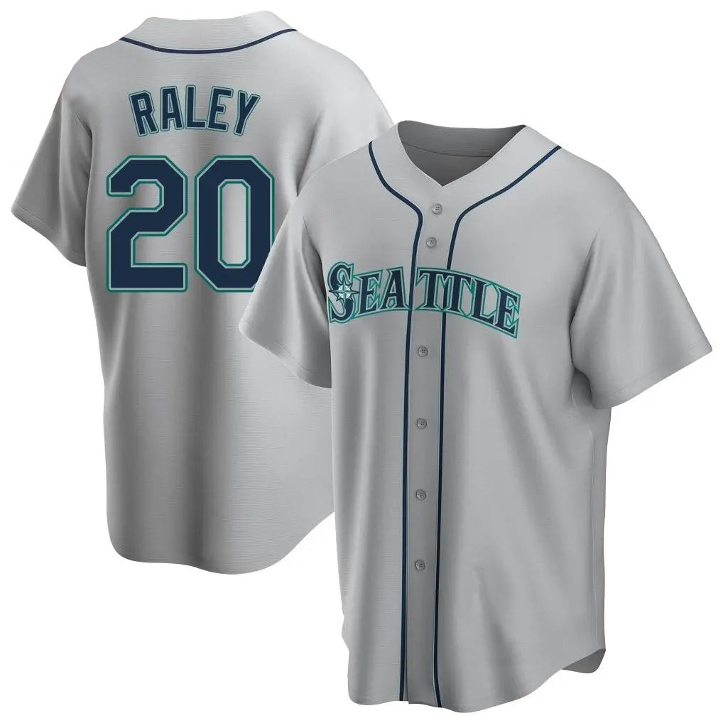 Johmsee S.Mariners #20 Luke Raley Player Gray Home Game Stitched Jerseys
