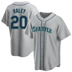 Johmsee S.Mariners #20 Luke Raley Player Gray Home Game Stitched Jerseys