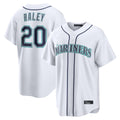 Johmsee S.Mariners #20 Luke Raley Player White Home Game Stitched Jerseys