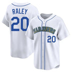 Johmsee S.Mariners #20 Luke Raley Player White Throwback Cooperstown Collection Limited Game Stitched Jerseys
