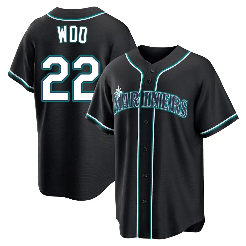 Johmsee S.Mariners #22 Bryan Woo Player Black Fashion Home Limited Stitched Jerseys