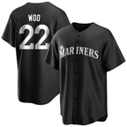 Johmsee S.Mariners #22 Bryan Woo Player Black Home Limited Stitched Jerseys