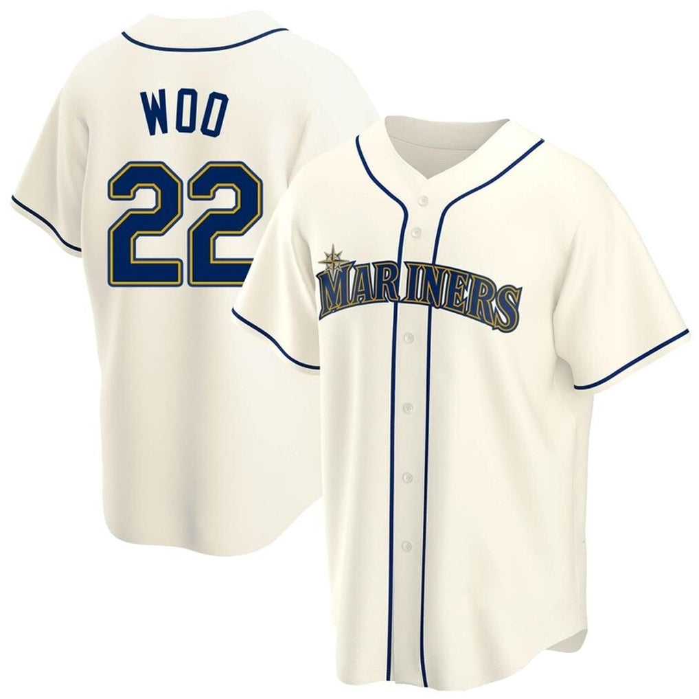 Johmsee S.Mariners #22 Bryan Woo Player Cream Home Game Stitched Jerseys