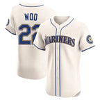 Johmsee S.Mariners #22 Bryan Woo Player Cream Home Limited Elite Stitched Jerseys