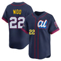 Johmsee S.Mariners #22 Bryan Woo Player Navy American League All-Star Edition Limited Stitched Jerseys