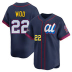 Johmsee S.Mariners #22 Bryan Woo Player Navy American League All-Star Edition Limited Stitched Jerseys