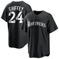 Johmsee S.Mariners #24 Ken Griffey Jr Player Black Home Limited Stitched Jerseys