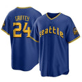 Johmsee S.Mariners #24 Ken Griffey Jr Player Royal City Connect Home Game Stitched Jerseys