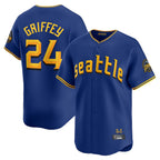Johmsee S.Mariners #24 Ken Griffey Jr Player Royal City Connect Home Limited Stitched Jerseys