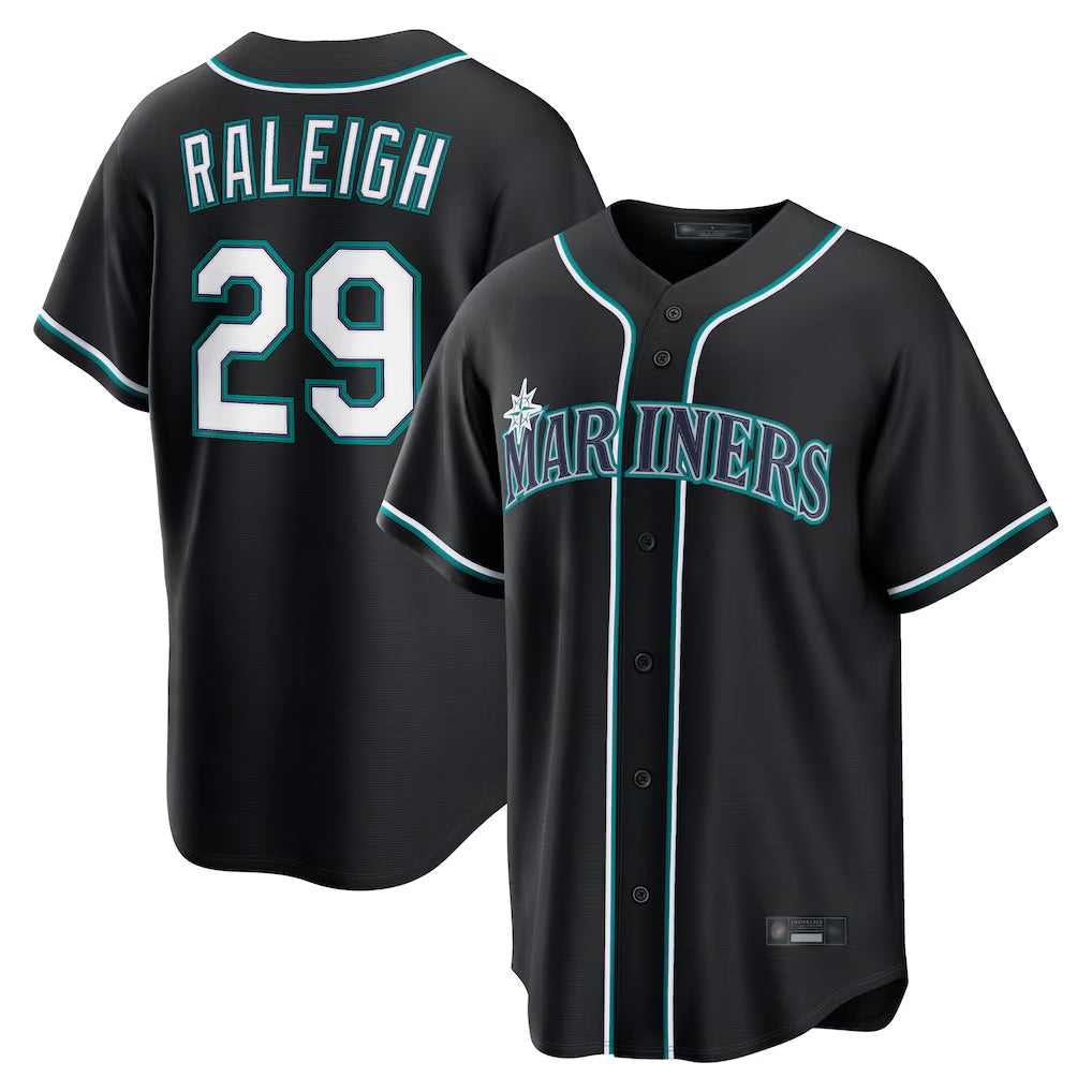 Johmsee S.Mariners #29 Cal Raleigh Player Black Fashion Home Limited Stitched Jerseys