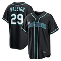 Johmsee S.Mariners #29 Cal Raleigh Player Black Fashion Home Limited Stitched Jerseys