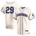 Johmsee S.Mariners #29 Cal Raleigh Player Cream Home Limited Stitched Jerseys