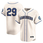 Johmsee S.Mariners #29 Cal Raleigh Player Cream Home Limited Stitched Jerseys