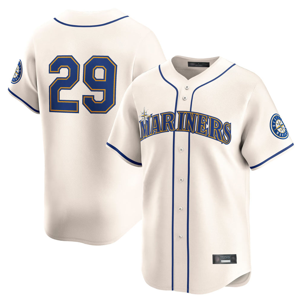 Johmsee S.Mariners #29 Cal Raleigh Player Cream Home Limited Stitched Jerseys