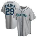 Johmsee S.Mariners #29 Cal Raleigh Player Gray Home Game Stitched Jerseys