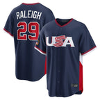 Johmsee S.Mariners #29 Cal Raleigh Player Navy USA 2026 World Classic Game Stitched Jerseys
