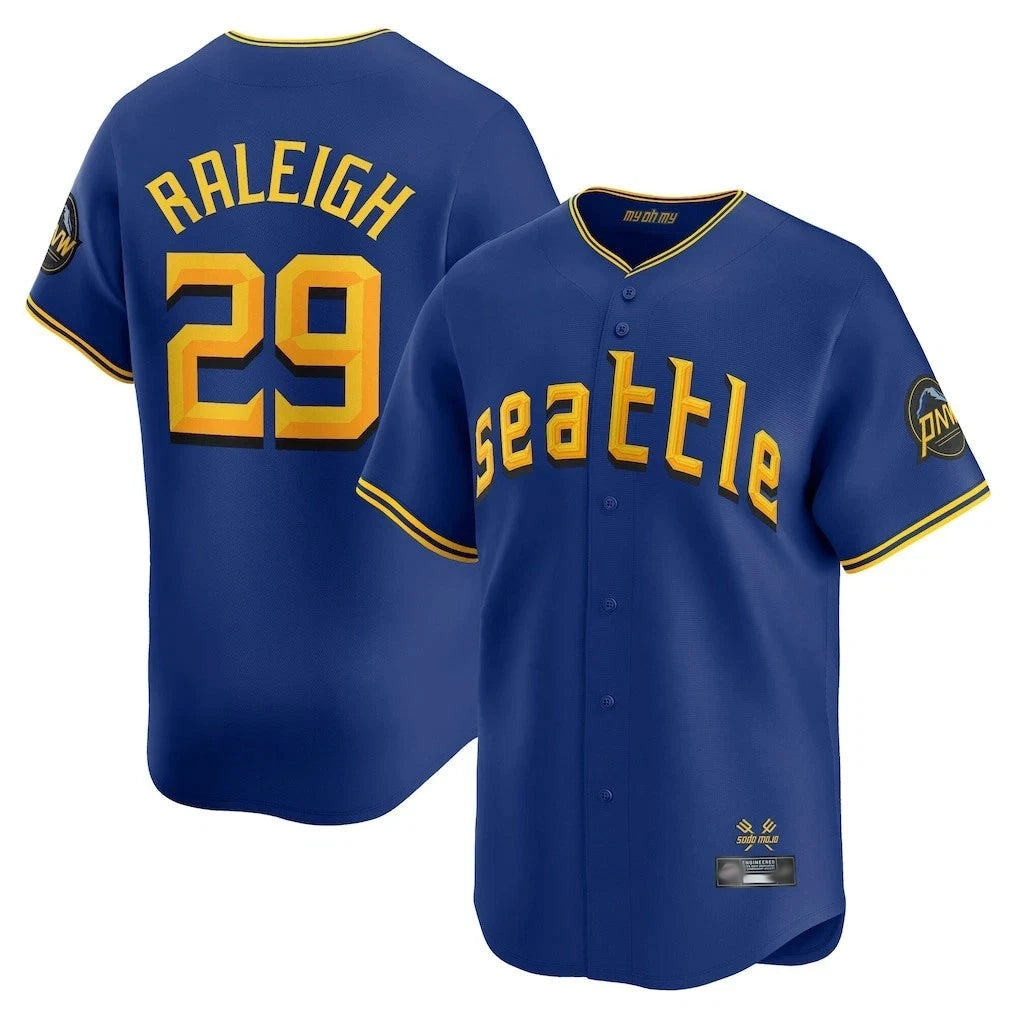 Johmsee S.Mariners #29 Cal Raleigh Player Royal City Connect Home Limited Stitched Jerseys