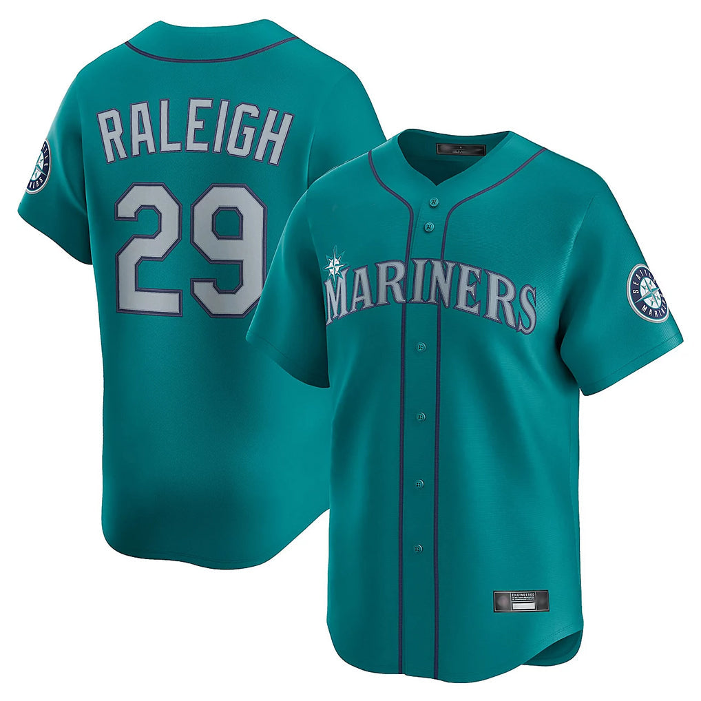 Johmsee S.Mariners #29 Cal Raleigh Player Teal Home Limited Stitched Jerseys