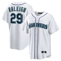 Johmsee S.Mariners #29 Cal Raleigh Player White Home Game Stitched Jerseys