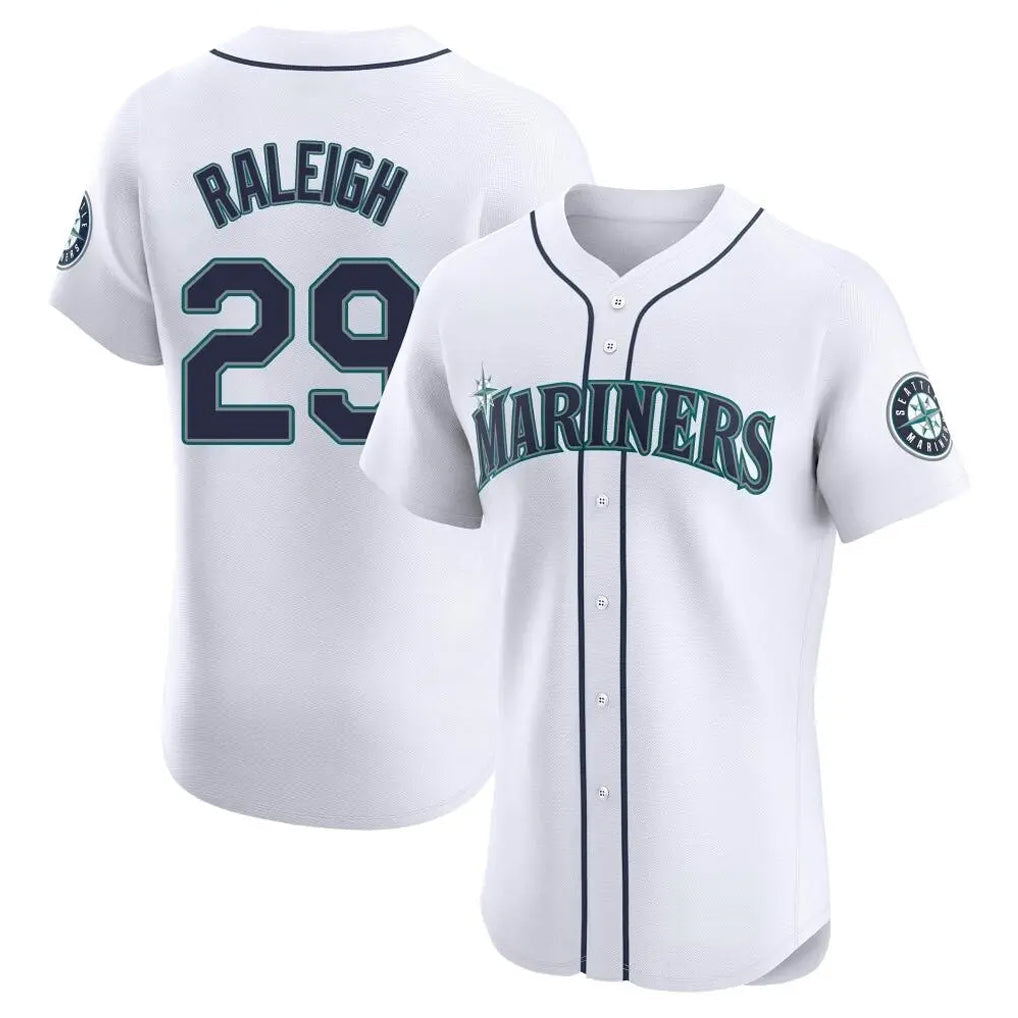Johmsee S.Mariners #29 Cal Raleigh Player White Home Limited Elite Stitched Jerseys