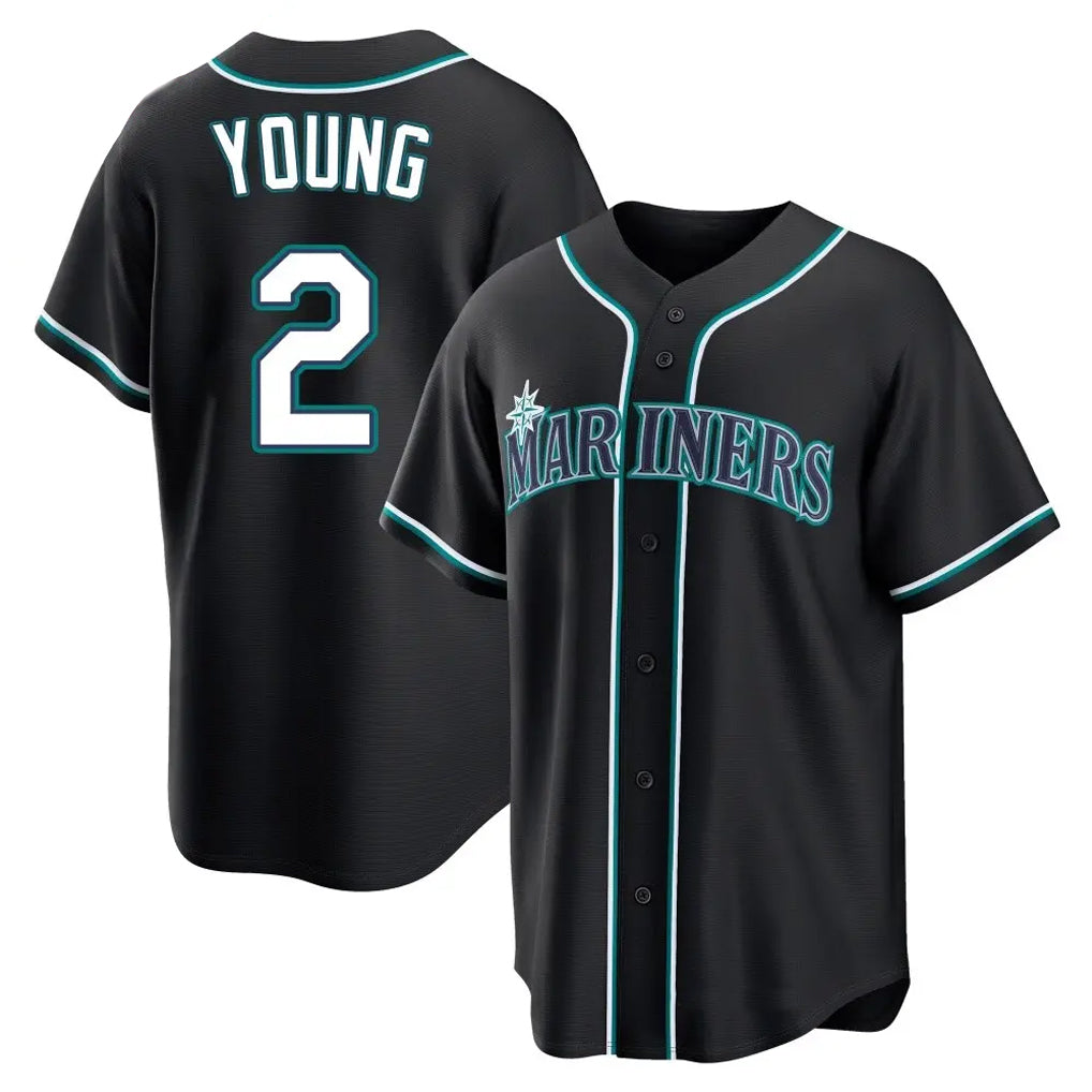 Johmsee S.Mariners #2 Cole Young Player Black Fashion Home Limited Stitched Jerseys