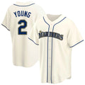 Johmsee S.Mariners #2 Cole Young Player Cream Home Game Stitched Jerseys