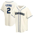 Johmsee S.Mariners #2 Cole Young Player Cream Home Game Stitched Jerseys