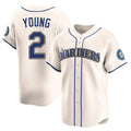 Johmsee S.Mariners #2 Cole Young Player Cream Home Limited Stitched Jerseys