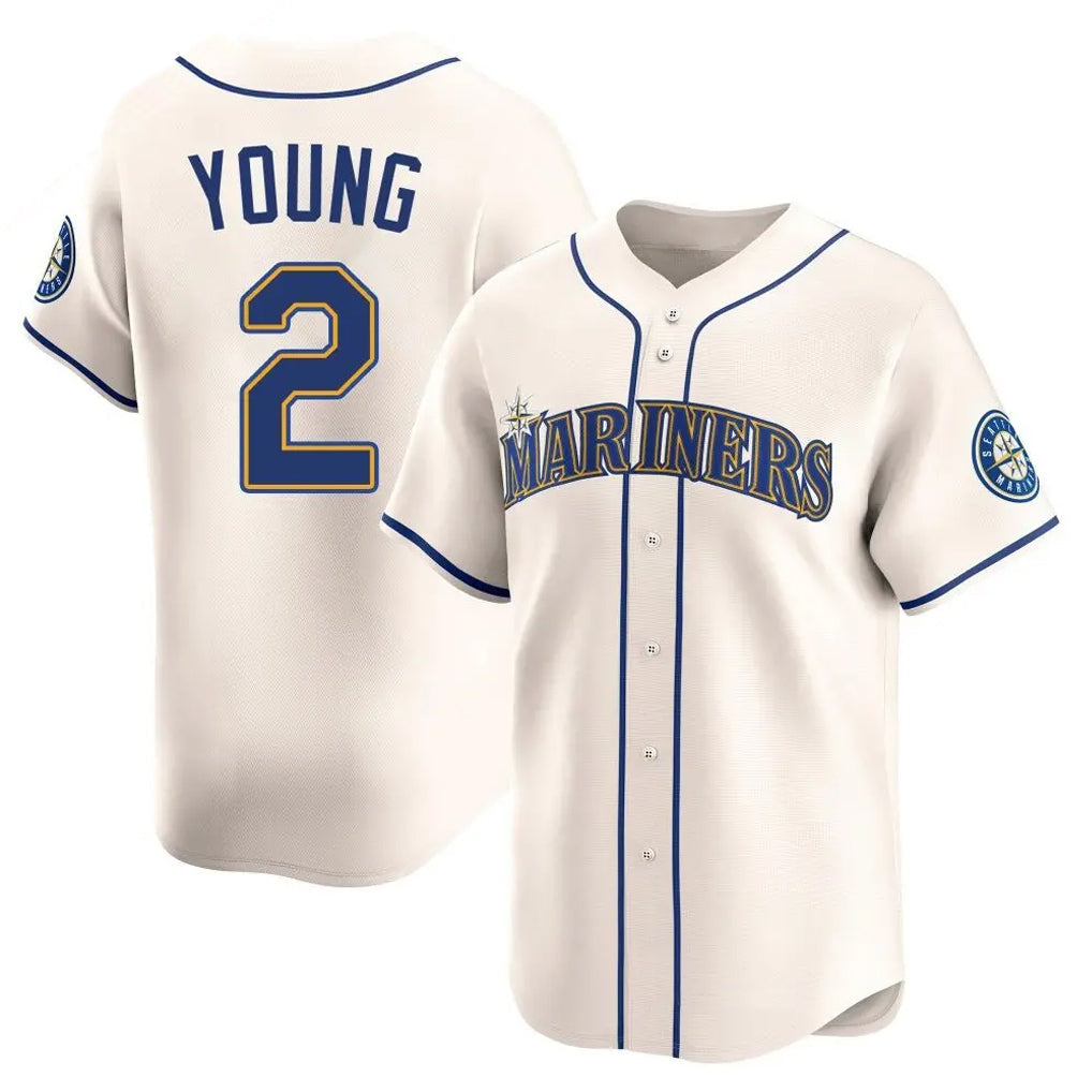 Johmsee S.Mariners #2 Cole Young Player Cream Home Limited Stitched Jerseys