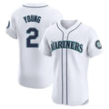 Johmsee S.Mariners #2 Cole Young Player White Home Limited Elite Stitched Jerseys