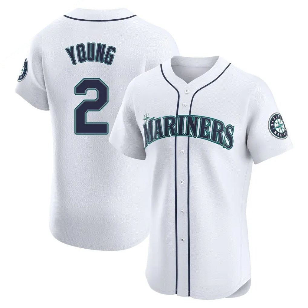 Johmsee S.Mariners #2 Cole Young Player White Home Limited Elite Stitched Jerseys
