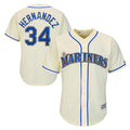 Johmsee S.Mariners #34 Felix Hernandez Player Cream Majestic Home Cool Base Limited Stitched Jerseys