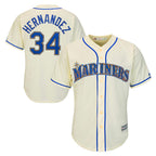 Johmsee S.Mariners #34 Felix Hernandez Player Cream Majestic Home Cool Base Limited Stitched Jerseys