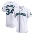 Johmsee S.Mariners #34 Felix Hernandez Player White Home Limited Elite Stitched Jerseys