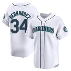 Johmsee S.Mariners #34 Felix Hernandez Player White Home Limited Stitched Jerseys