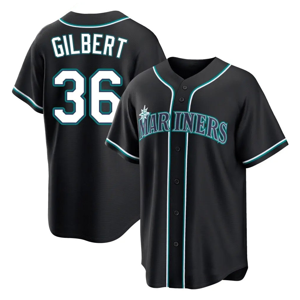 Johmsee S.Mariners #36 Logan Gilbert Player Black Fashion Home Limited Stitched Jerseys