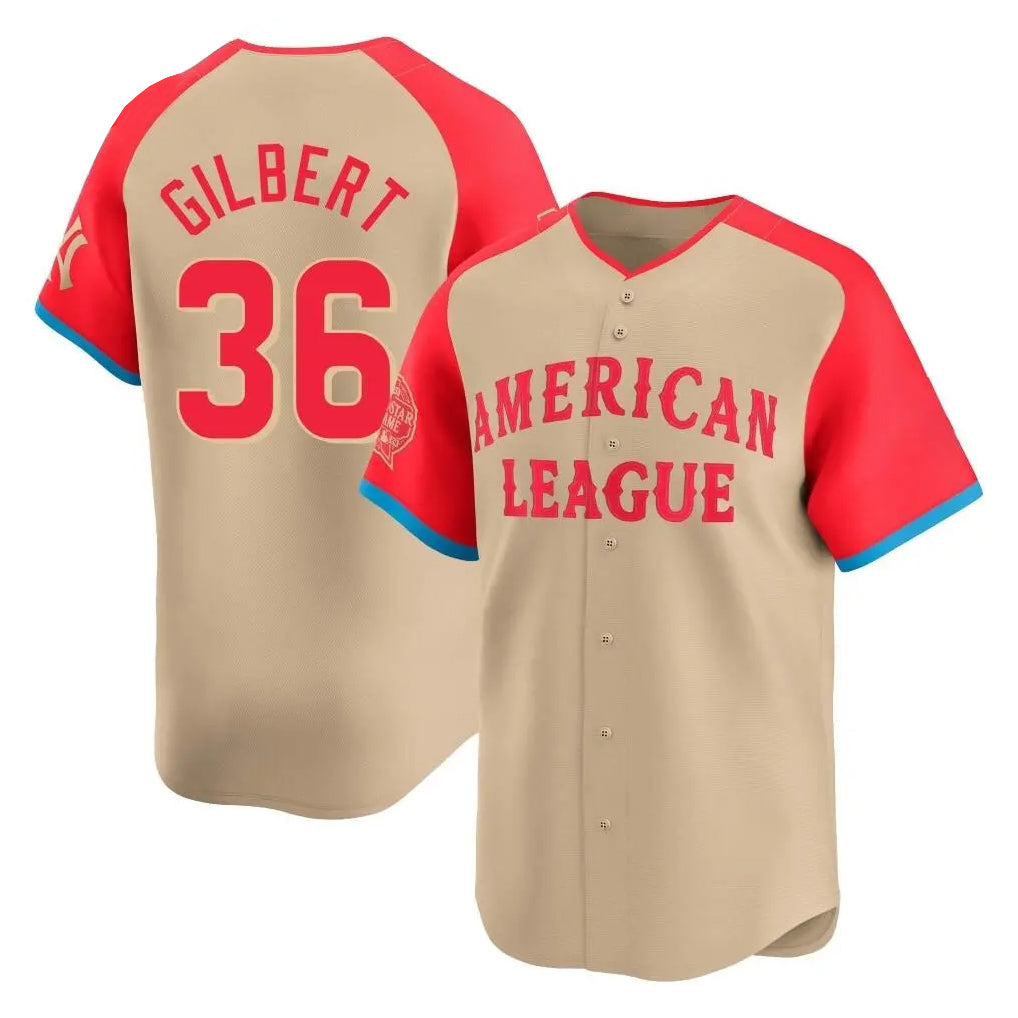 Johmsee S.Mariners #36 Logan Gilbert Player Cream American League All-Star Limited Game Stitched Jerseys