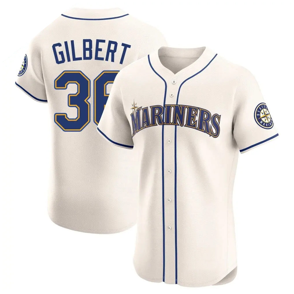 Johmsee S.Mariners #36 Logan Gilbert Player Cream Home Limited Elite Stitched Jerseys