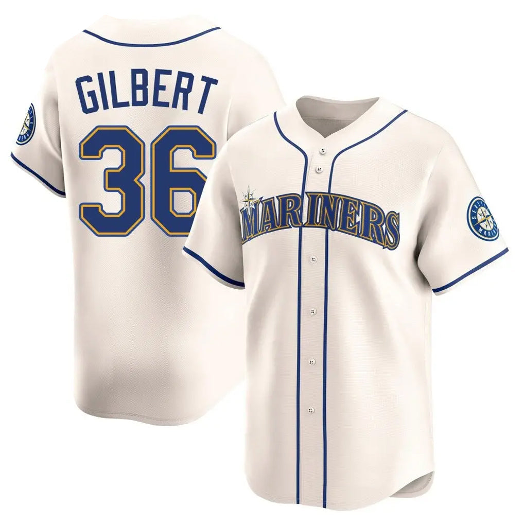 Johmsee S.Mariners #36 Logan Gilbert Player Cream Home Limited Stitched Jerseys