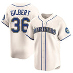 Johmsee S.Mariners #36 Logan Gilbert Player Cream Home Limited Stitched Jerseys