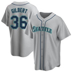 Johmsee S.Mariners #36 Logan Gilbert Player Gray Home Game Stitched Jerseys