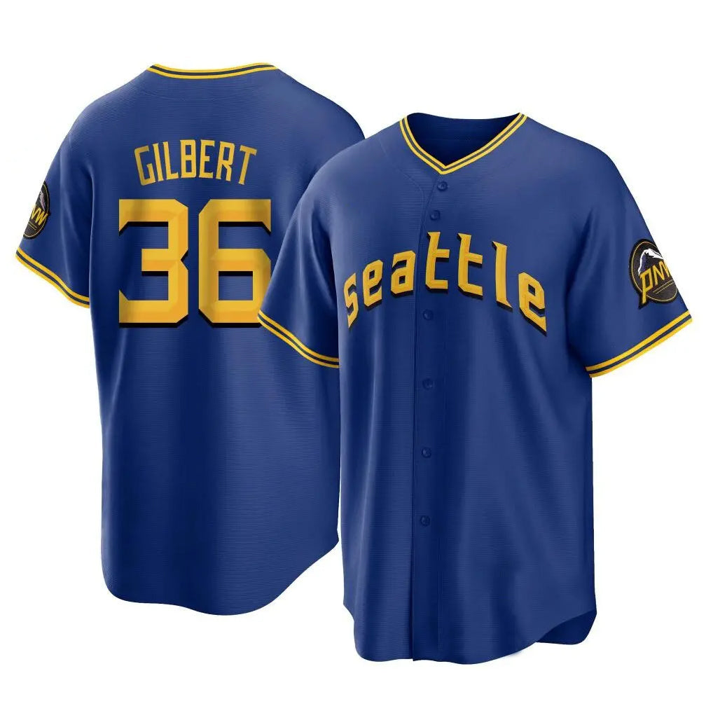 Johmsee S.Mariners #36 Logan Gilbert Player Royal City Connect Home Game Stitched Jerseys
