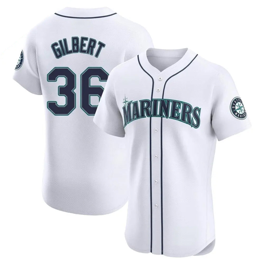 Johmsee S.Mariners #36 Logan Gilbert Player White Home Limited Elite Stitched Jerseys