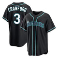 Johmsee S.Mariners #3 J.P. Crawford Player Black Fashion Home Limited Stitched Jerseys