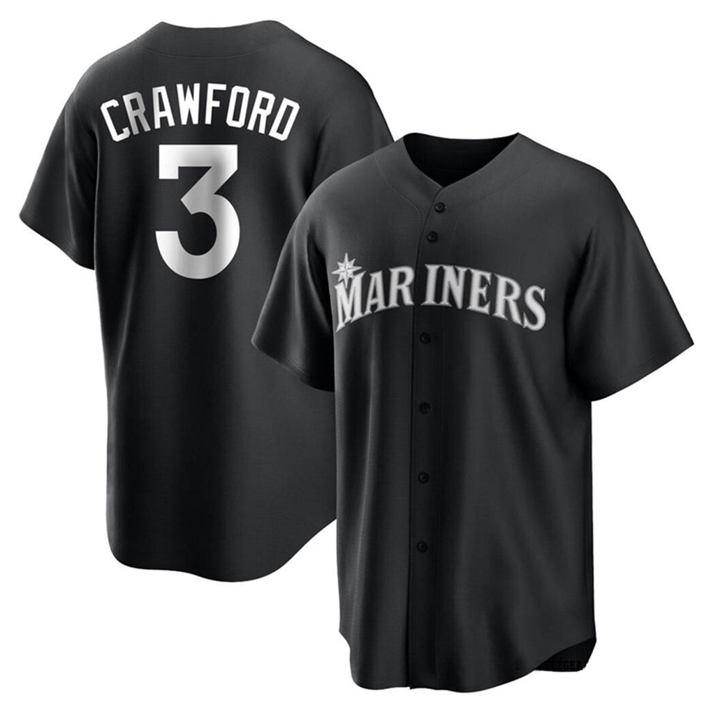 Johmsee S.Mariners #3 J.P. Crawford Player Black Home Limited Stitched Jerseys