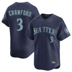 Johmsee S.Mariners #3 J.P. Crawford Player Navy Home Limited Stitched Jerseys