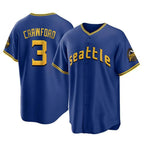 Johmsee S.Mariners #3 J.P. Crawford Player Royal City Connect Home Game Stitched Jerseys