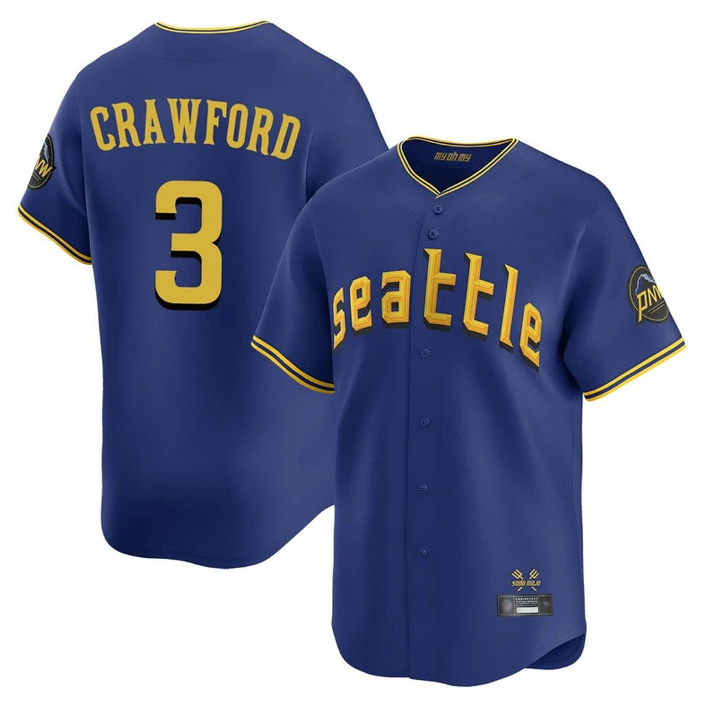 Johmsee S.Mariners #3 J.P. Crawford Player Royal City Connect Home Limited Stitched Jerseys