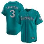 Johmsee S.Mariners #3 J.P. Crawford Player Teal Home Limited Stitched Jerseys