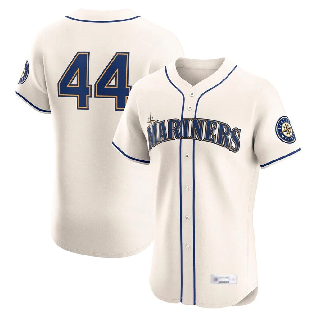 Johmsee S.Mariners #44 Julio Rodriguez Player Cream Home Limited Elite Stitched Jerseys